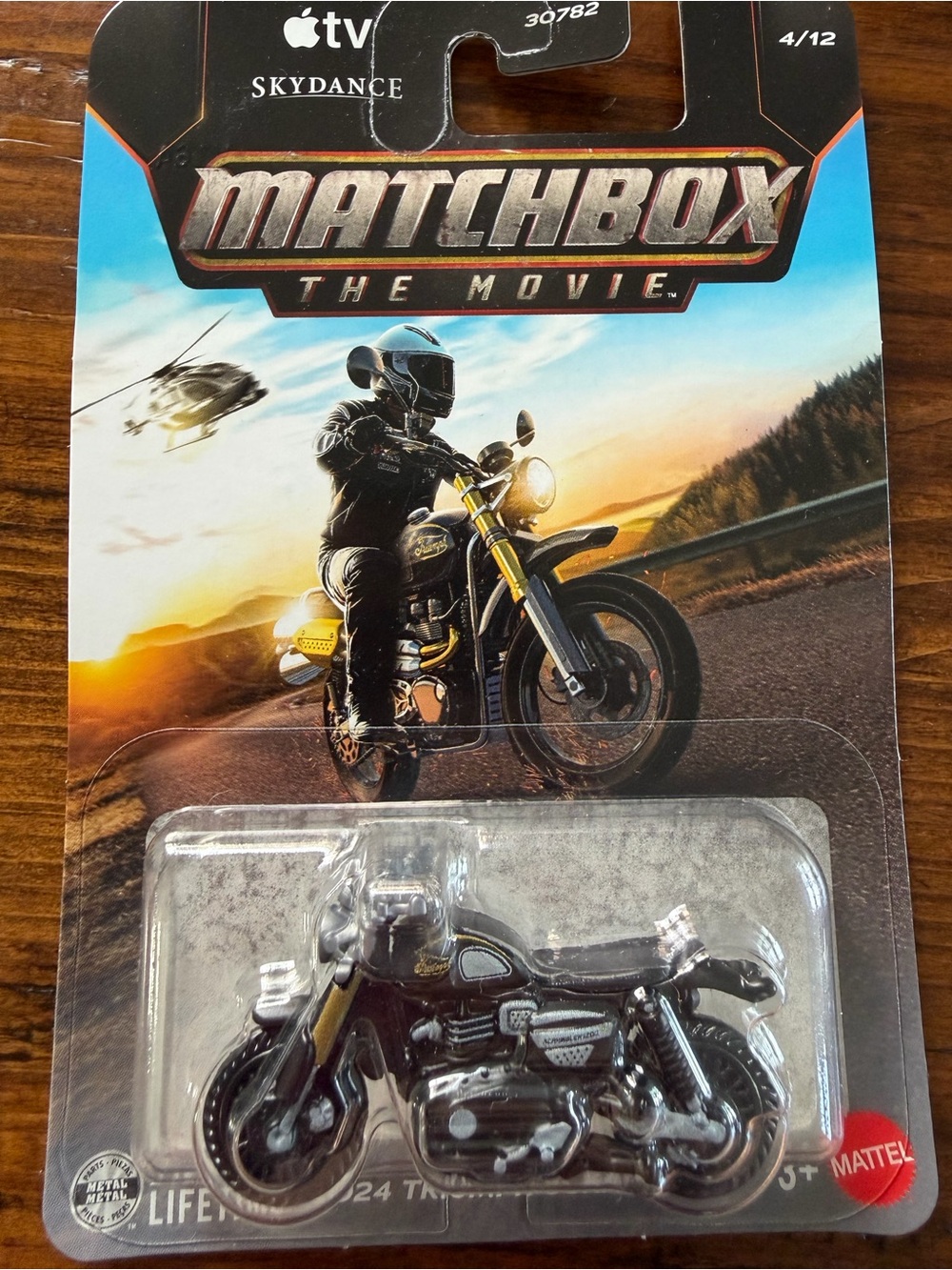Matchbox The Movie Black & Silver Motorcycle Toy